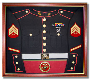 U.S.M.C. Marines Uniform Display Case U.S.M.C. Marines Awards Display Case Shadow Box